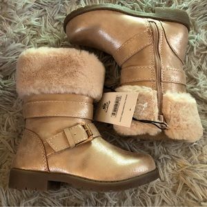 Toddler Girl Boots (Gold) Size 9